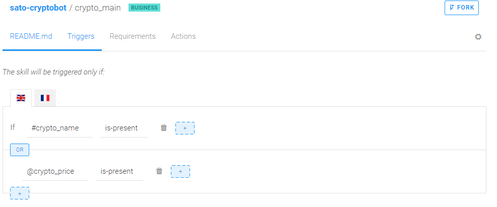 cryptobot - triggers