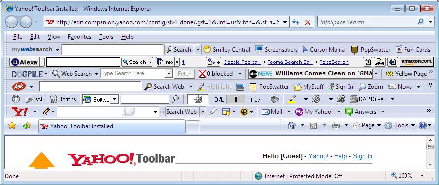 A glimpse in toolbars’ hell